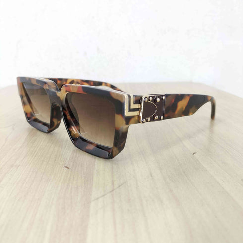 GRUNGE GLASSES べっ甲柄 ウェリントンサングラス メンズ 56□16-140