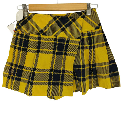 バーバリーブルーレーベル BURBERRY BLUE LABEL タータンチェック コットン ラップ フレア ミニ スカート レディース EUR:36