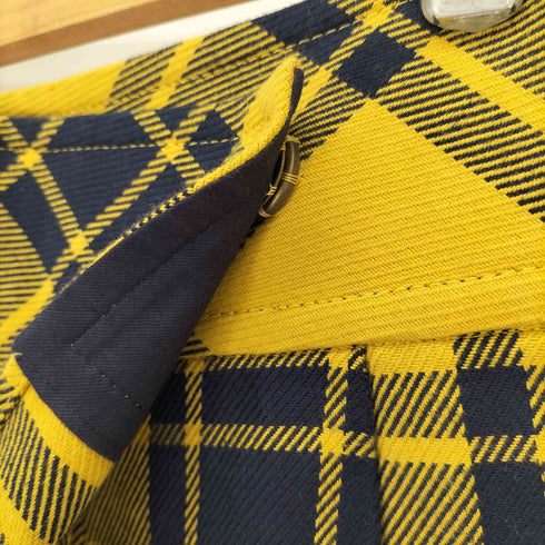 バーバリーブルーレーベル BURBERRY BLUE LABEL タータンチェック コットン ラップ フレア ミニ スカート レディース EUR:36