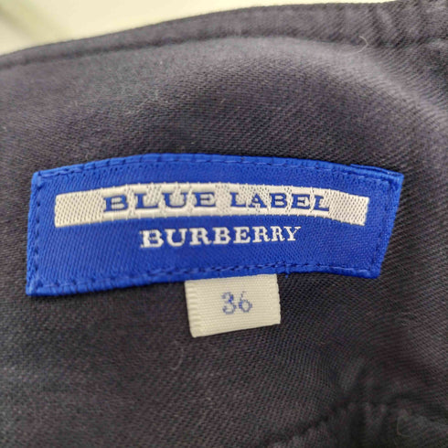バーバリーブルーレーベル BURBERRY BLUE LABEL タータンチェック コットン ラップ フレア ミニ スカート レディース EUR:36