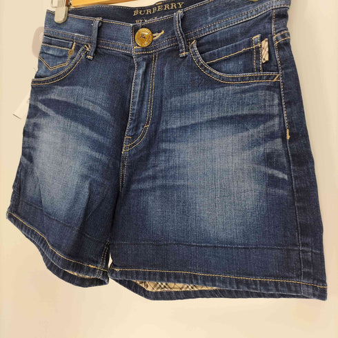 バーバリーブルーレーベル BURBERRY BLUE LABEL ロゴ 刻印 ボタン デニム ショート パンツ レディース EUR:36