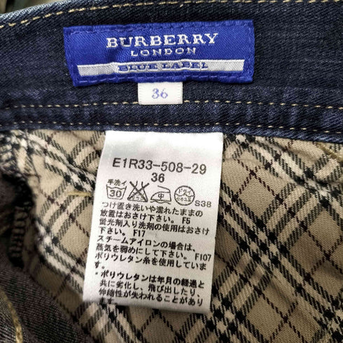 バーバリーブルーレーベル BURBERRY BLUE LABEL ロゴ 刻印 ボタン デニム ショート パンツ レディース EUR:36