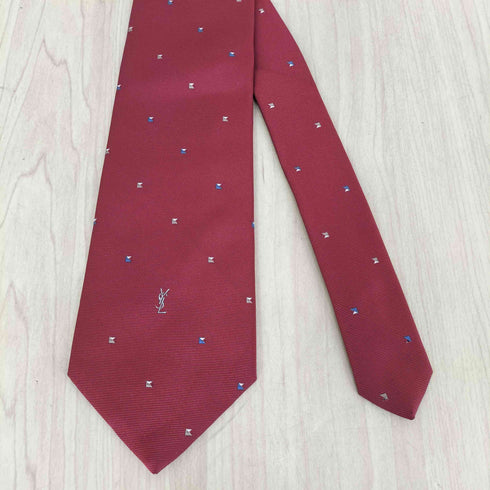 イヴサンローラン Yves Saint Laurent ロゴ刺繍ネクタイ メンズ