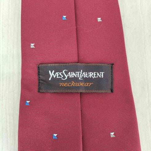 イヴサンローラン Yves Saint Laurent ロゴ刺繍ネクタイ メンズ