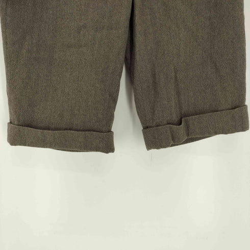 バーバリーブルーレーベル BURBERRY BLUE LABEL ロゴ 刻印 ベルト ヘリンボーン ベイカーポケット ウール ショート パンツ レディース EUR:38
