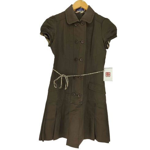バーバリーブルーレーベル BURBERRY BLUE LABEL タック デザイン フレンチスリーブ ダブルボタン シャツ ワンピース レディース EUR:38