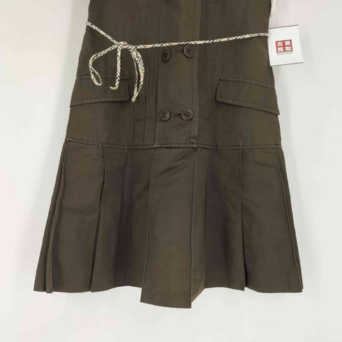 バーバリーブルーレーベル BURBERRY BLUE LABEL タック デザイン フレンチスリーブ ダブルボタン シャツ ワンピース レディース EUR:38