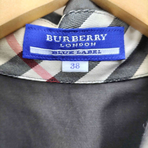 バーバリーブルーレーベル BURBERRY BLUE LABEL タック デザイン フレンチスリーブ ダブルボタン シャツ ワンピース レディース EUR:38