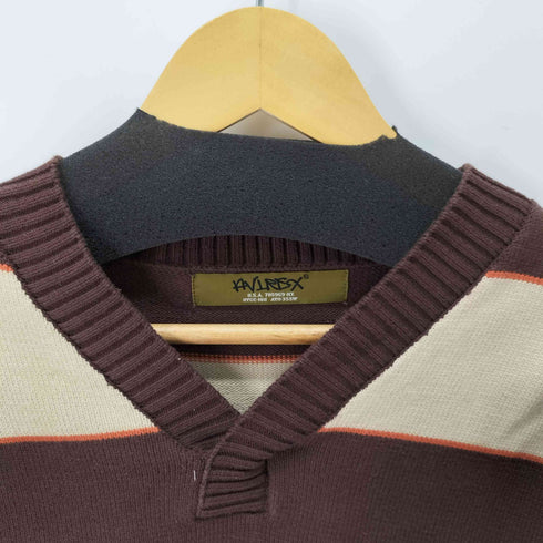 アヴィレックス AVIREX V-NECK BORDER KNIT Vネックボーダーニット メンズ