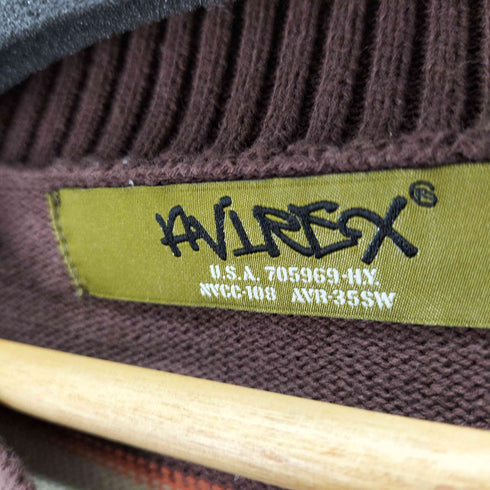 アヴィレックス AVIREX V-NECK BORDER KNIT Vネックボーダーニット メンズ