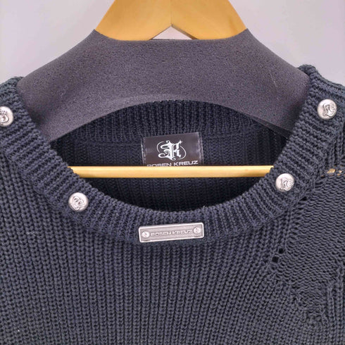 rosen kreuz metal logo knit メンズ