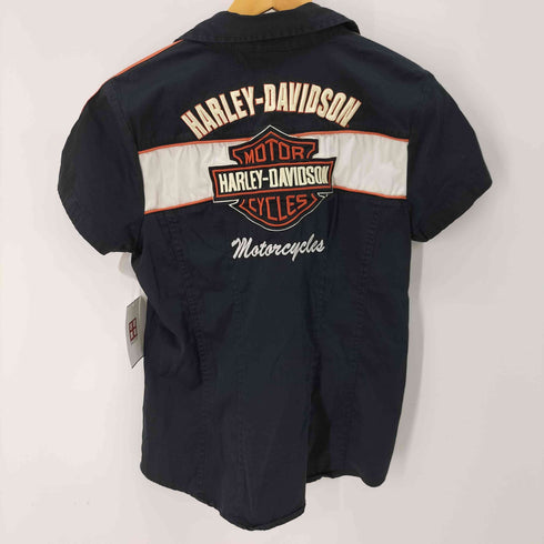 ハーレーダビッドソン HARLEY-DAVIDSON ジッパーショートスリーブシャツ レディース import:M