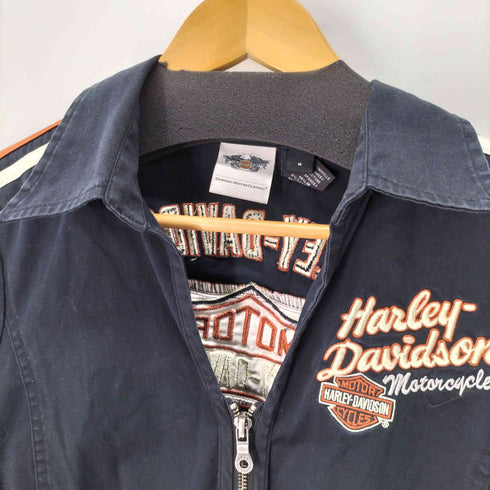 ハーレーダビッドソン HARLEY-DAVIDSON ジッパーショートスリーブシャツ レディース import:M