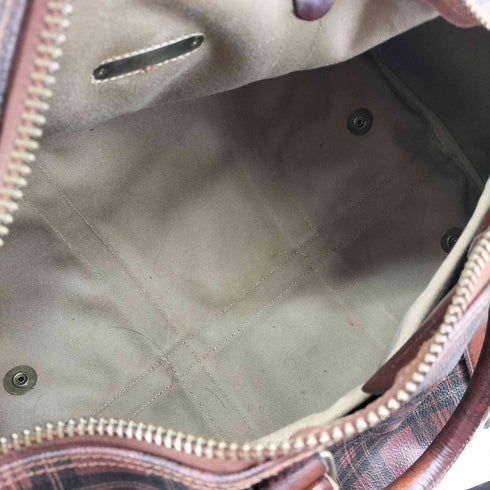 ポロラルフローレン POLO RALPH LAUREN チェック レザーボストンバッグ メンズ