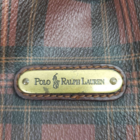 ポロラルフローレン POLO RALPH LAUREN チェック レザーボストンバッグ メンズ