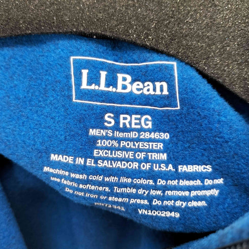 エルエルビーン L.L.Bean ワンポイントロゴ刺繍 フルジップ フリースジャケット POLARTEC メンズ import:S