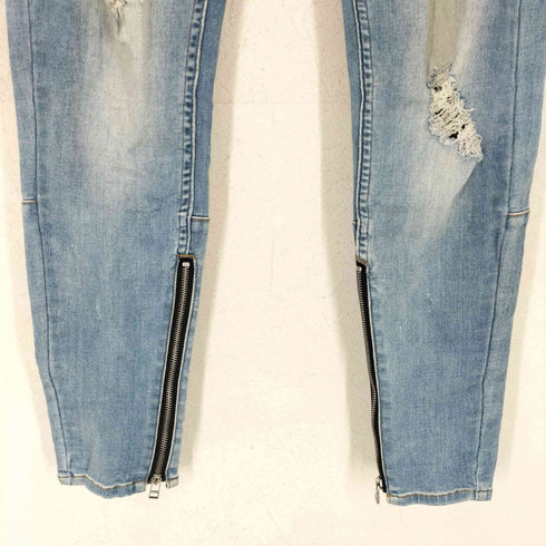 ダンケシェーン Danke Schon 21SS 裾ジップ ダメージ加工 スキニー デニムパンツ メンズ JPN:L