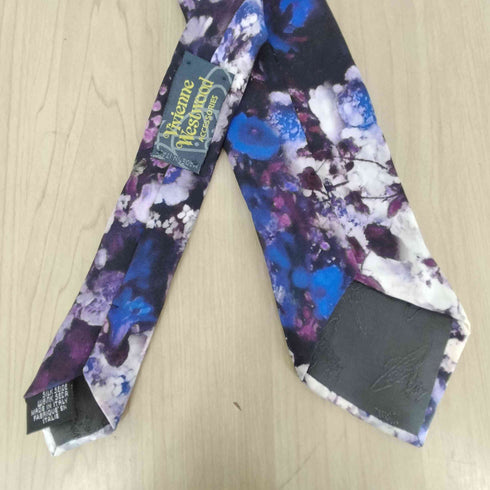 ヴィヴィアンウエストウッド Vivienne Westwood MADE IN ITALY 花柄転写プリントシルクネクタイ メンズ