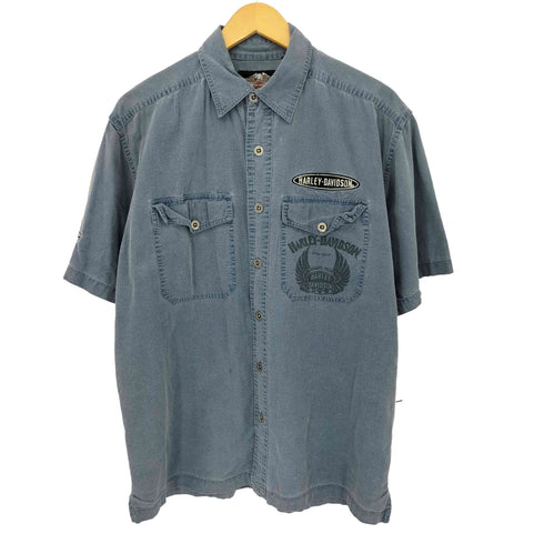 ハーレーダビッドソン HARLEY-DAVIDSON ワッペン ステンシル S/S シャツ メンズ JPN:M