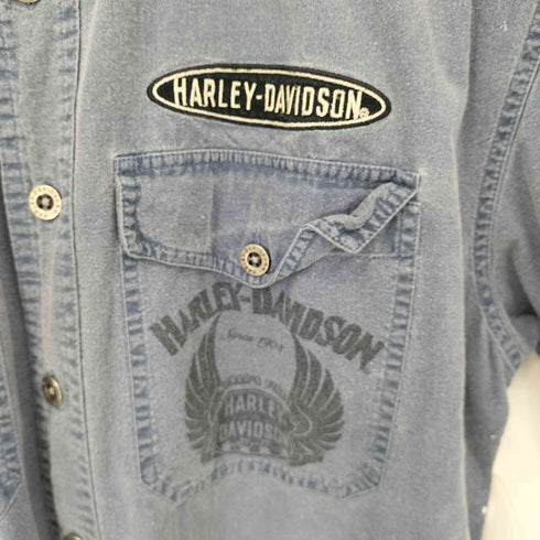 ハーレーダビッドソン HARLEY-DAVIDSON ワッペン ステンシル S/S シャツ メンズ JPN:M