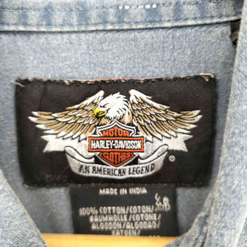 ハーレーダビッドソン HARLEY-DAVIDSON ワッペン ステンシル S/S シャツ メンズ JPN:M
