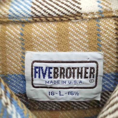 ファイブブラザー FIVE BROTHER 80S L/S ネルシャツ 好配色 メンズ 161/2