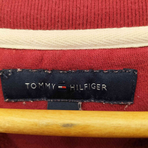 トミーヒルフィガー TOMMY HILFIGER 00S カレッジロゴ Vガゼット クルーネックスウェット メンズ import:L