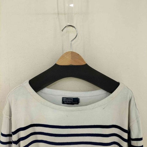 ポロバイラルフローレン Polo by RALPH LAUREN 90-00s リメイク 裾ステンシル バスクシャツ マチ付き メンズ import:XL