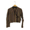 ケンゾージャングル KENZO JUNGLE MADE IN ROMANIA リネン100 ストライプノーカラージャケット レディース FR:36