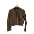 ケンゾージャングル KENZO JUNGLE MADE IN ROMANIA リネン100 ストライプノーカラージャケット レディース FR:36