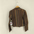 ケンゾージャングル KENZO JUNGLE MADE IN ROMANIA リネン100 ストライプノーカラージャケット レディース FR:36