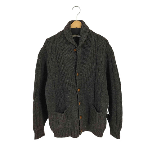 ポールスチュアート Paul Stuart MADE IN SCOTLAND マルチカラーネップ ショールカラーケーブルニットカーディガン メンズ import:M