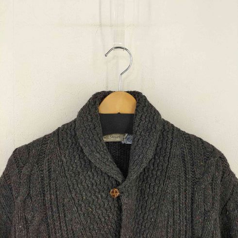 ポールスチュアート Paul Stuart MADE IN SCOTLAND マルチカラーネップ ショールカラーケーブルニットカーディガン メンズ import:M