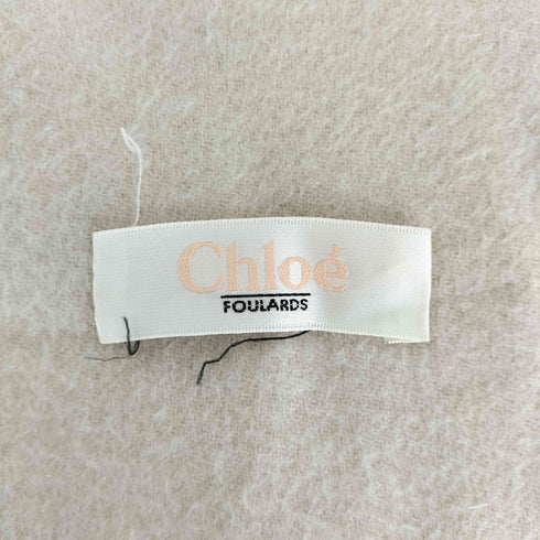 クロエ Chloe ロゴ 刺繍 フリンジ マフラー レディース
