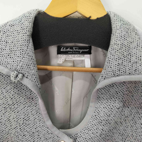 サルヴァトーレフェラガモ Salvatore Ferragamo ナイロン混ビッグカラージャケット レディース US 8