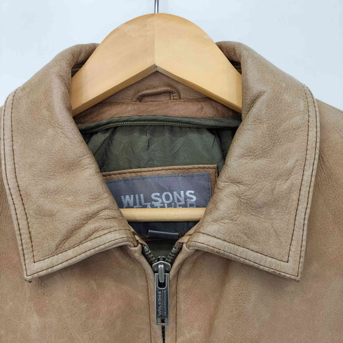 ウィルソン Wilsons Leather 90S 本革 アクションプリーツ ジップアップジャケット メンズ import:S