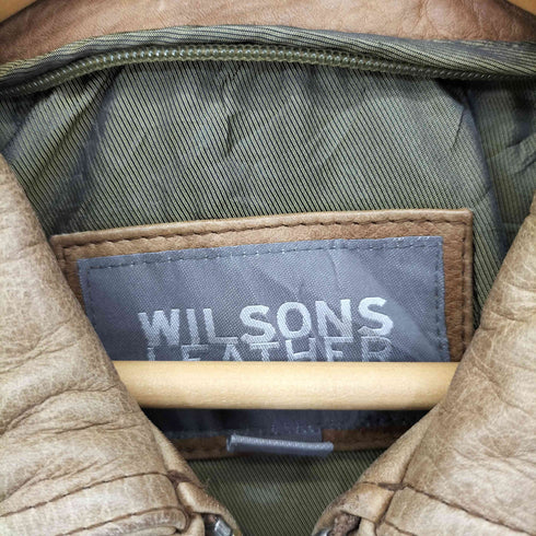 ウィルソン Wilsons Leather 90S 本革 アクションプリーツ ジップアップジャケット メンズ import:S