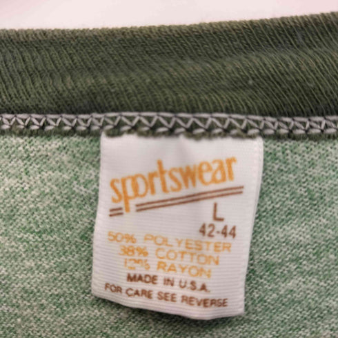 スポーツウエア Sportswear 70S USA製 BAY TREE プリント リンガーTシャツ メンズ import:L