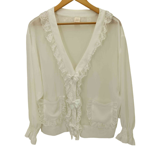 シークレットハニーバイハニーバンチ Secret Honey by Honey Bunch レースフリルシアーカーディガン レディース JPN:2