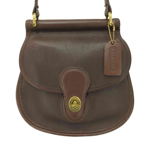 コーチ COACH OLD 80S USA製 ターンロック レザーショルダーバッグ レディース