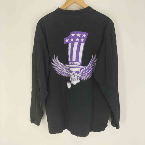 ステューシー Stussy 00S 黒タグ スカルウィング ナンバーワン 両面 プリント L/S Tシャツ メンズ import:XL