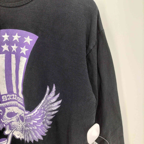 ステューシー Stussy 00S 黒タグ スカルウィング ナンバーワン 両面 プリント L/S Tシャツ メンズ import:XL
