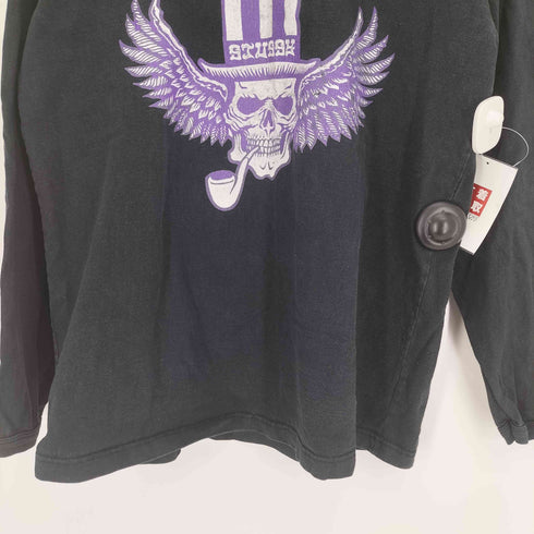 ステューシー Stussy 00S 黒タグ スカルウィング ナンバーワン 両面 プリント L/S Tシャツ メンズ import:XL