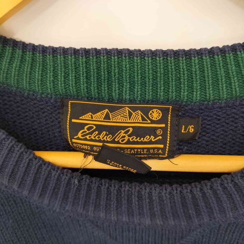 エディーバウアー Eddie Bauer 80S~90S 黒タグ ハイゲージコットンニット メンズ import:L