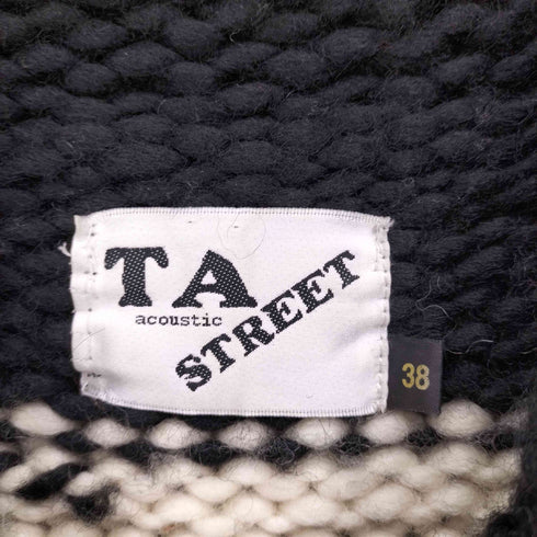TA acoustic STREET カナダ製 スカル ジップアップ カウチン ニット ジャケット メンズ