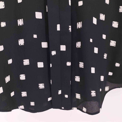 アイシービー ICB Back Satin Amunzen 配色キーネック長袖ブラウス レディース import:L