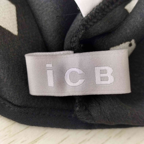 アイシービー ICB Back Satin Amunzen 配色キーネック長袖ブラウス レディース import:L