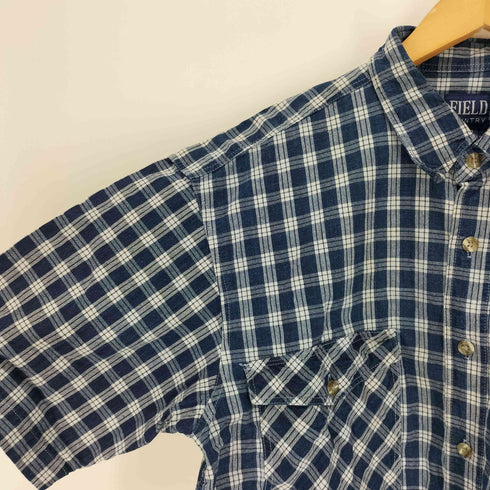 FIELD COUNTRY タータンチェック アシンメトリー ポケット S/S シャツ メンズ import:L