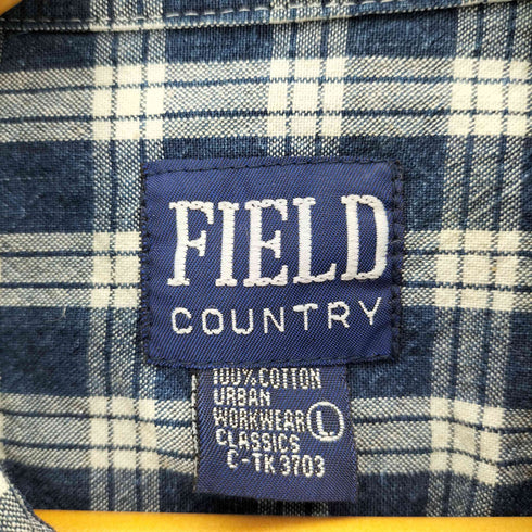 FIELD COUNTRY タータンチェック アシンメトリー ポケット S/S シャツ メンズ import:L