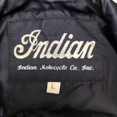 インディアンモーターサイクル INDIAN MOTORCYCLE INDIAN バックワッペン バイカー サイドライン ベルト 中綿 ジャケット レーシング ジャケット メンズ import:L